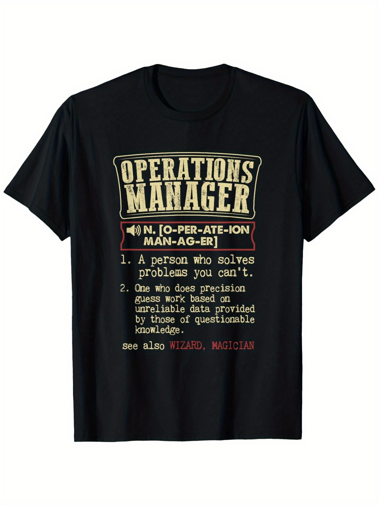 Men's Graphic T-Shirt Operations Manager Definition Creative Text Graphic T Shirt