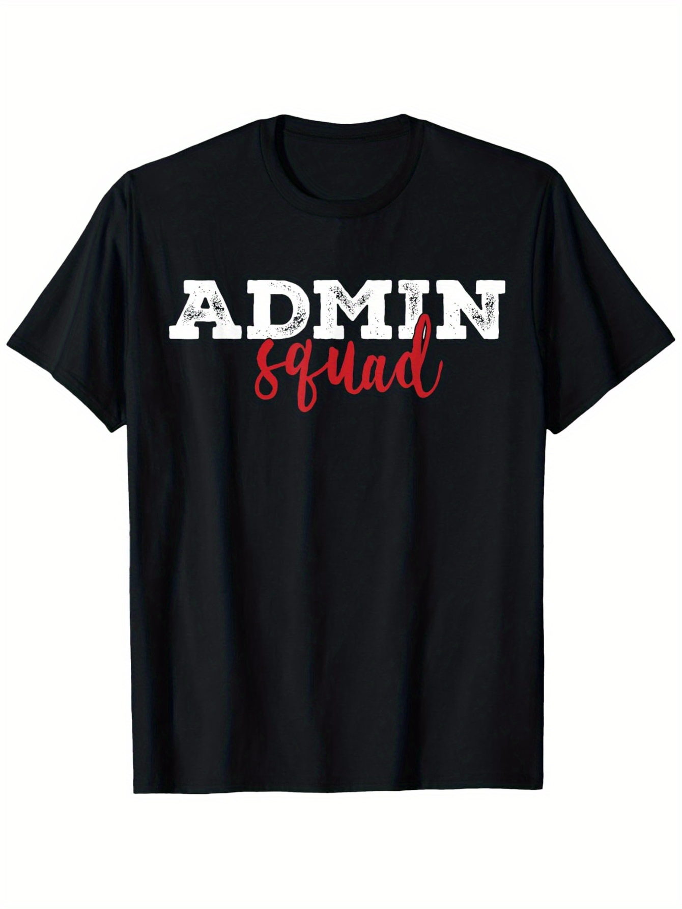 Men's Graphic T-Shirt Admin Squad With Contrasting Lettering On Simple Cotton Shirt