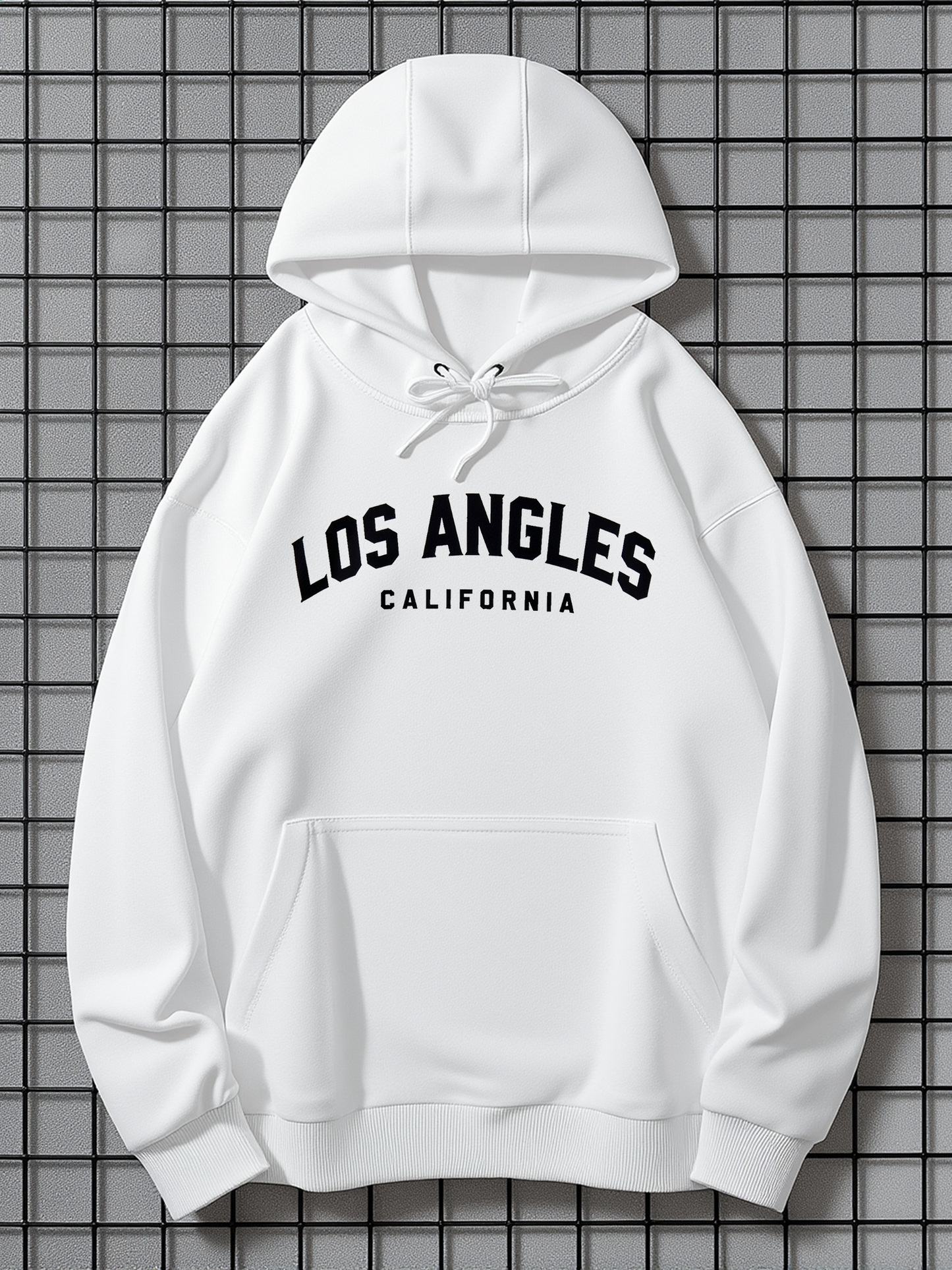 Men's Graphic Hoodie Los Angeles California Simple Bold Black Letters Hoodie