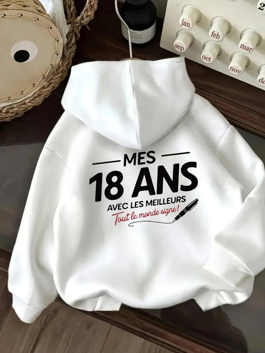 Women's Graphic Hoodie 18th Birthday Birthday Party Print