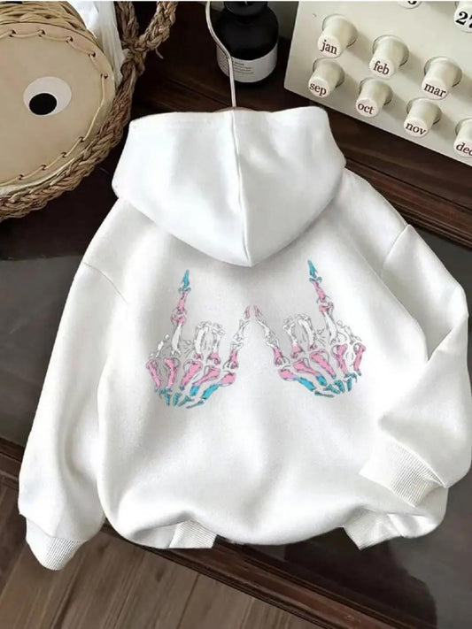 Women's Graphic Hoodie Mystical Aura With Colorful Flames Embracing Soft Hands