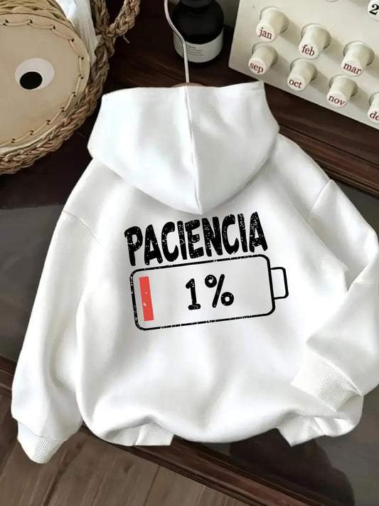 Women's Graphic Hoodie Battery Level Low Icon With Modern Minimalist Outline Graphic