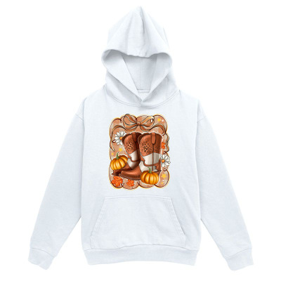 Men's Graphic Hoodie Rustic Harvest Squash And Wheat Wreath With Autumn Boots