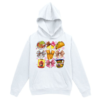 Men's Graphic Hoodie Assorted Fast Food With Colorful Items French Fries Tacos Burgers