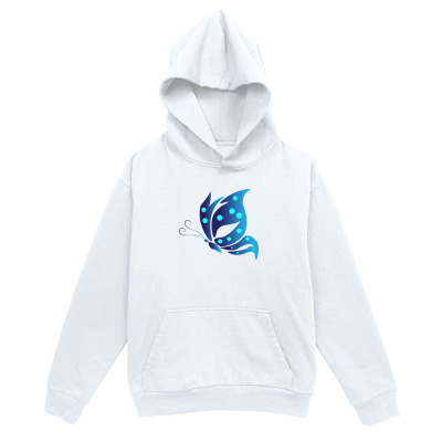 Men's Graphic Hoodie Abstract Blue Swirl With Gradients Flowing Design Butterfly