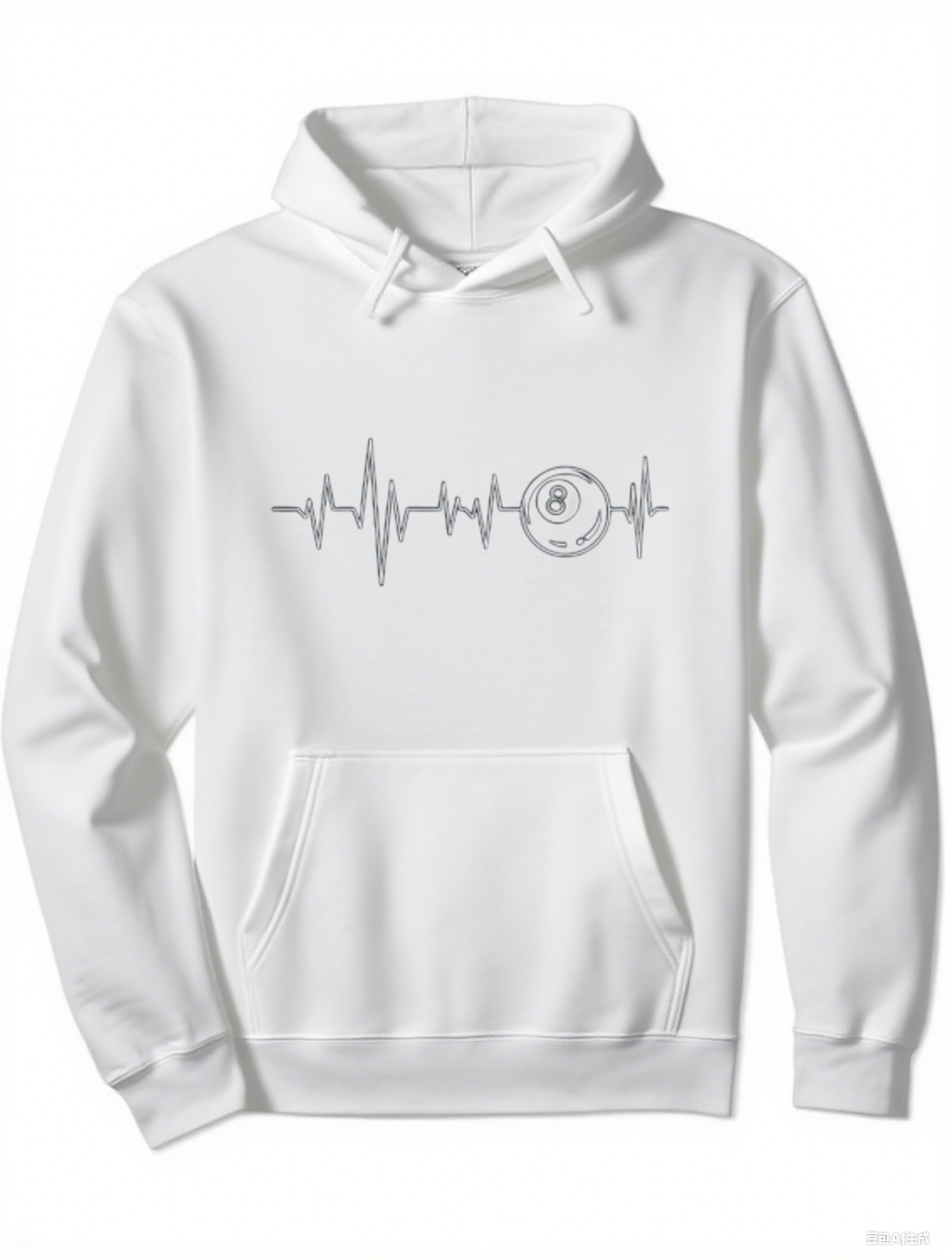 Men's Graphic Hoodie Heartbeat Rhythm With Vinyl Record Pulse Centered Design