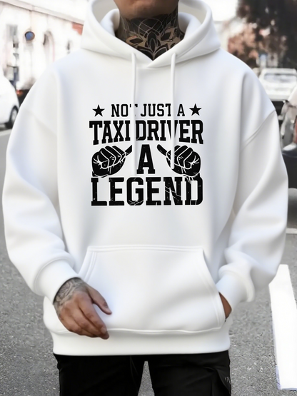 Men's Graphic Hoodie Not Just A Taxi Driver A Legend With Raised Fists Surrounded By Stars Hoodie