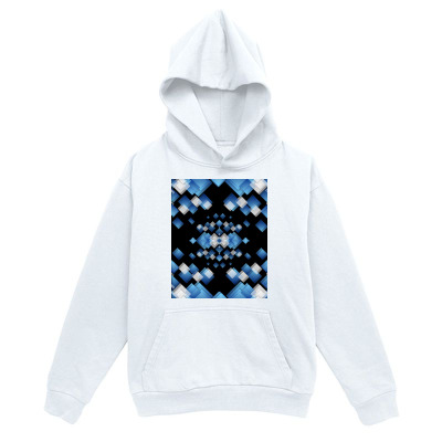 Men's Graphic Hoodie Abstract Blue Reflections With Symmetric Light Pattern Hoodie