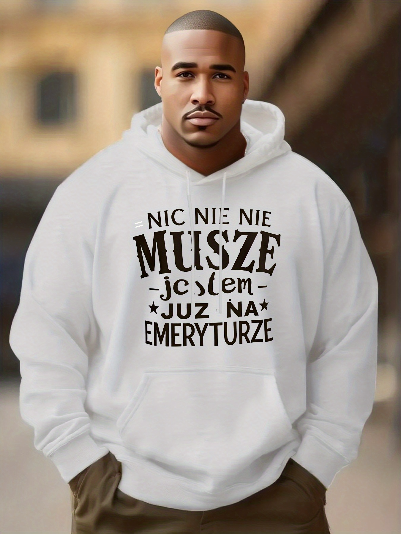 Men's Graphic Hoodie Polish Text Print Hooded Sweatshirt - Winter Warm Pullover Hoodie with Polish Language Design Machine Washable Sweater for Casual Casual Attire (Regular Fit Polish Lettering)