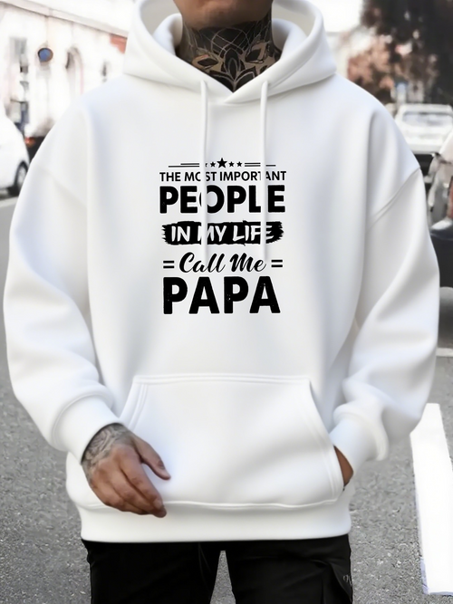 Men's Graphic Hoodie The Most Important People In My Life Call Me Papa Classic Urban Street Hoodie