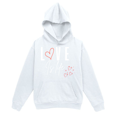 Men's Graphic Hoodie Love With Doodle Hearts And Handwritten Lettering Hoodie