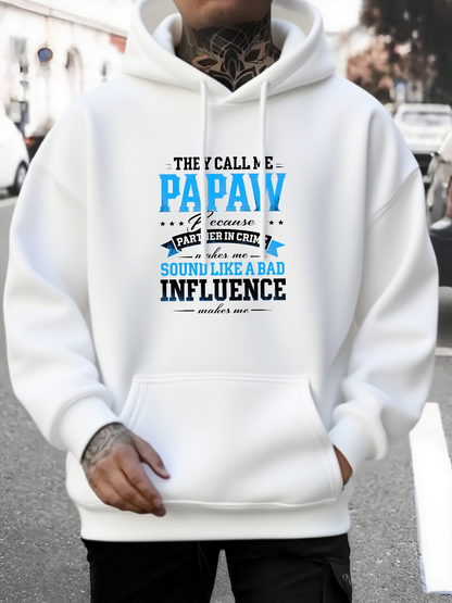 Men's Graphic Hoodie They Call Me Papaw With Stars And Decorative Banner Influence