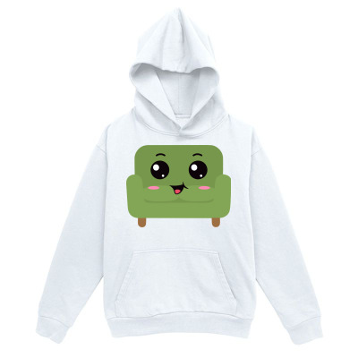 Men's Graphic Hoodie Cute Cartoon Face With Blushing Cheeks On Green Couch