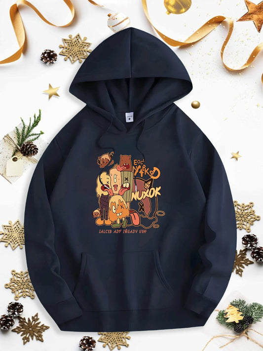 Men's Graphic Hoodie Wild Mushrooms With Woodland Foliage And Autumn Forest Elves Mushroom