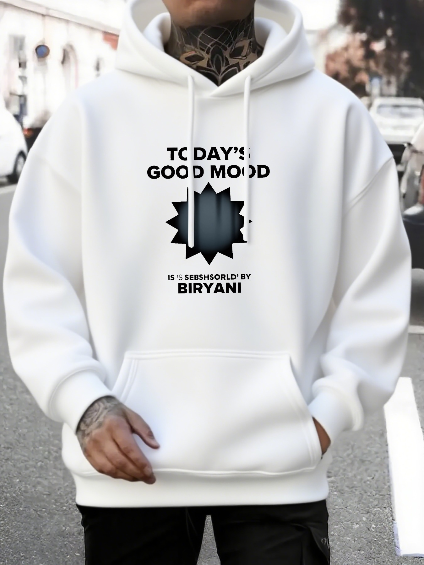 Men's Graphic Hoodie Todays Good Mood Created By Delicious Hot Spicy Biryani
