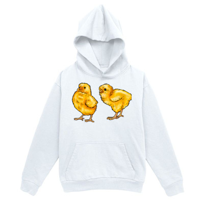 Men's Graphic Hoodie Golden Fuzzy Chicks Standing Together On Soft White Hoodie Chick
