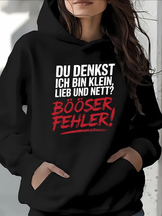 Women's Graphic Hoodie Bold German slogan