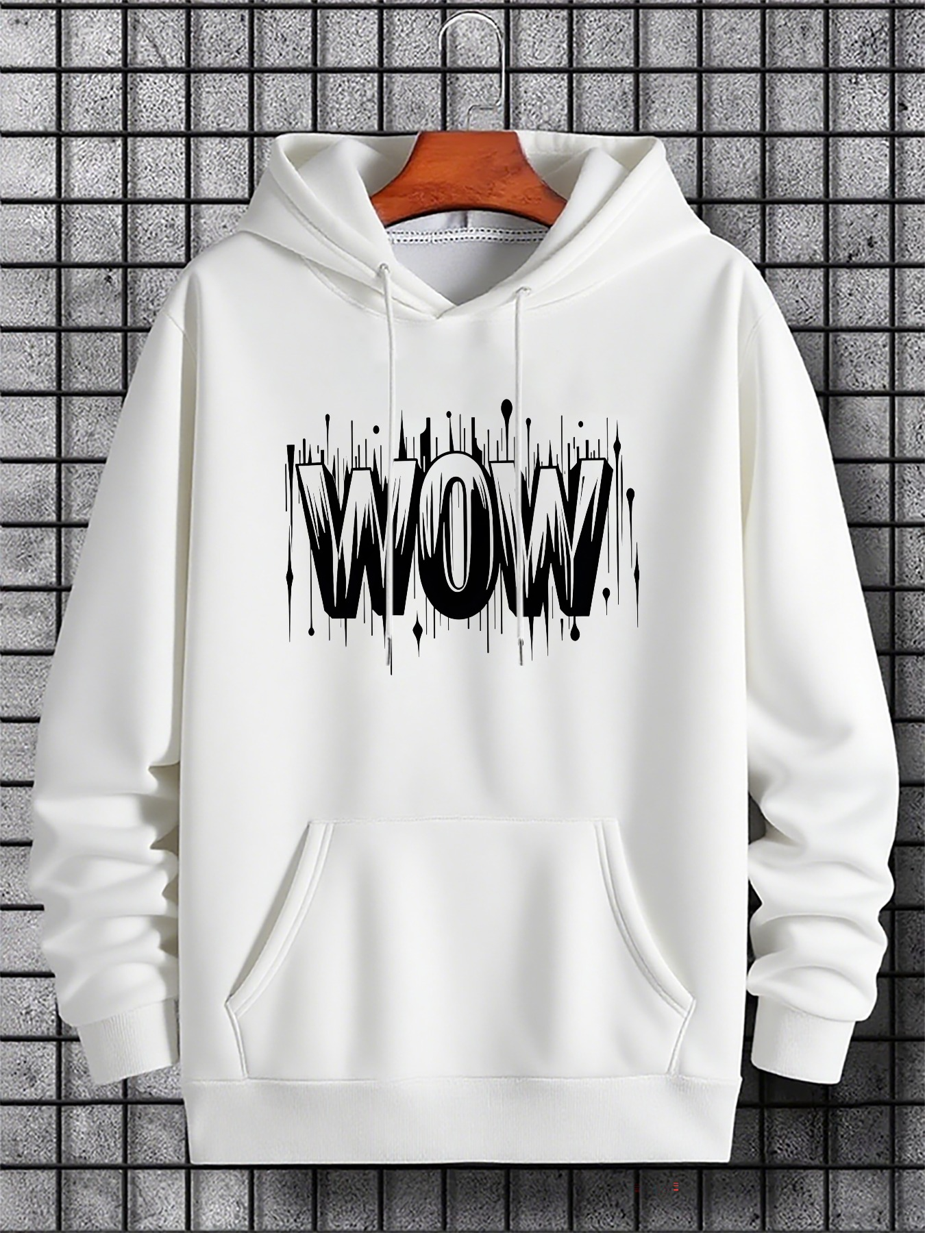 Men's Graphic Hoodie Wow Urban Graffiti Art Splash Lettering Hoodie