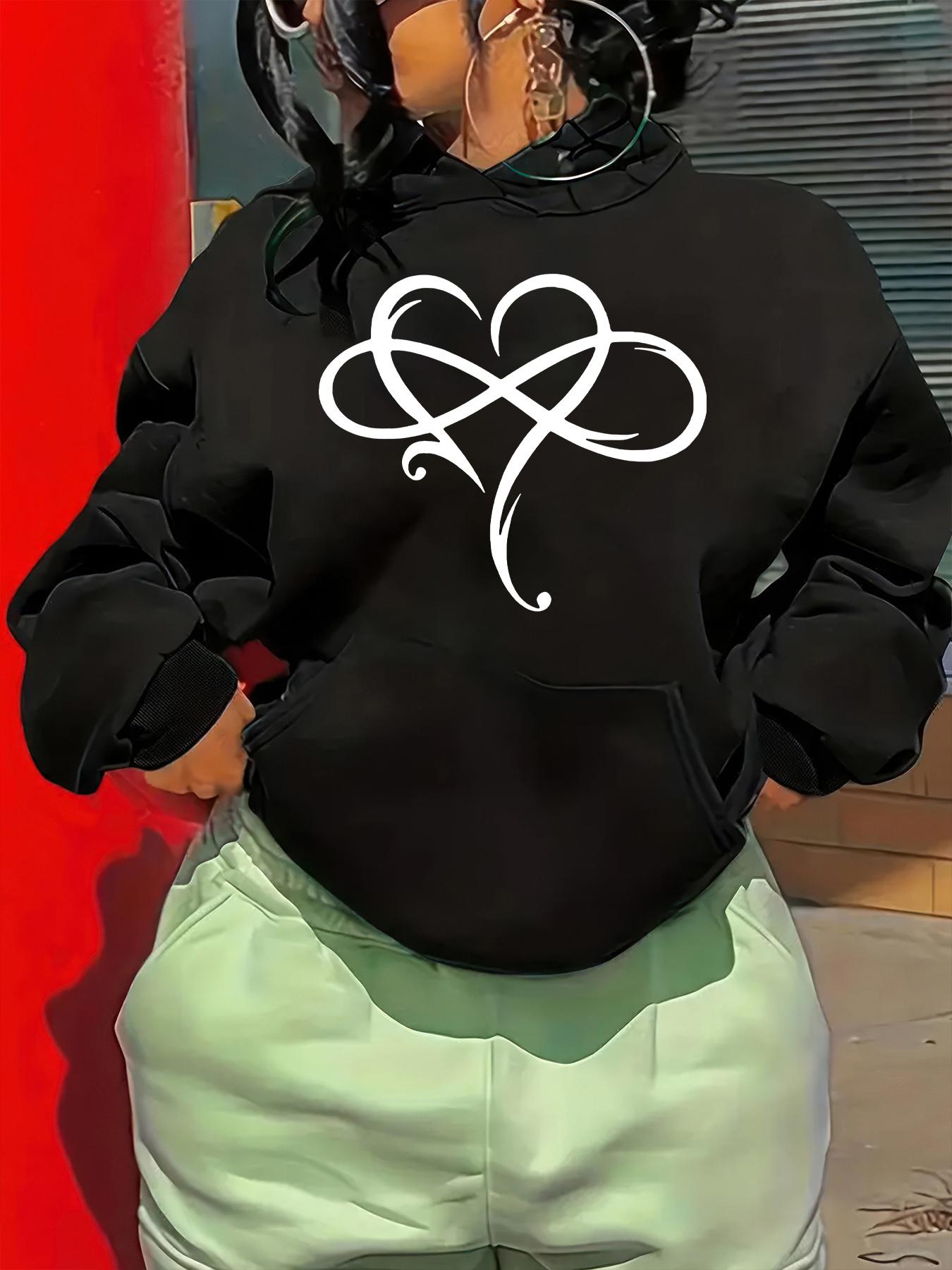 Women's Graphic Hoodie Abstract Lines Forming A Flowing Whimsical Heart Shape