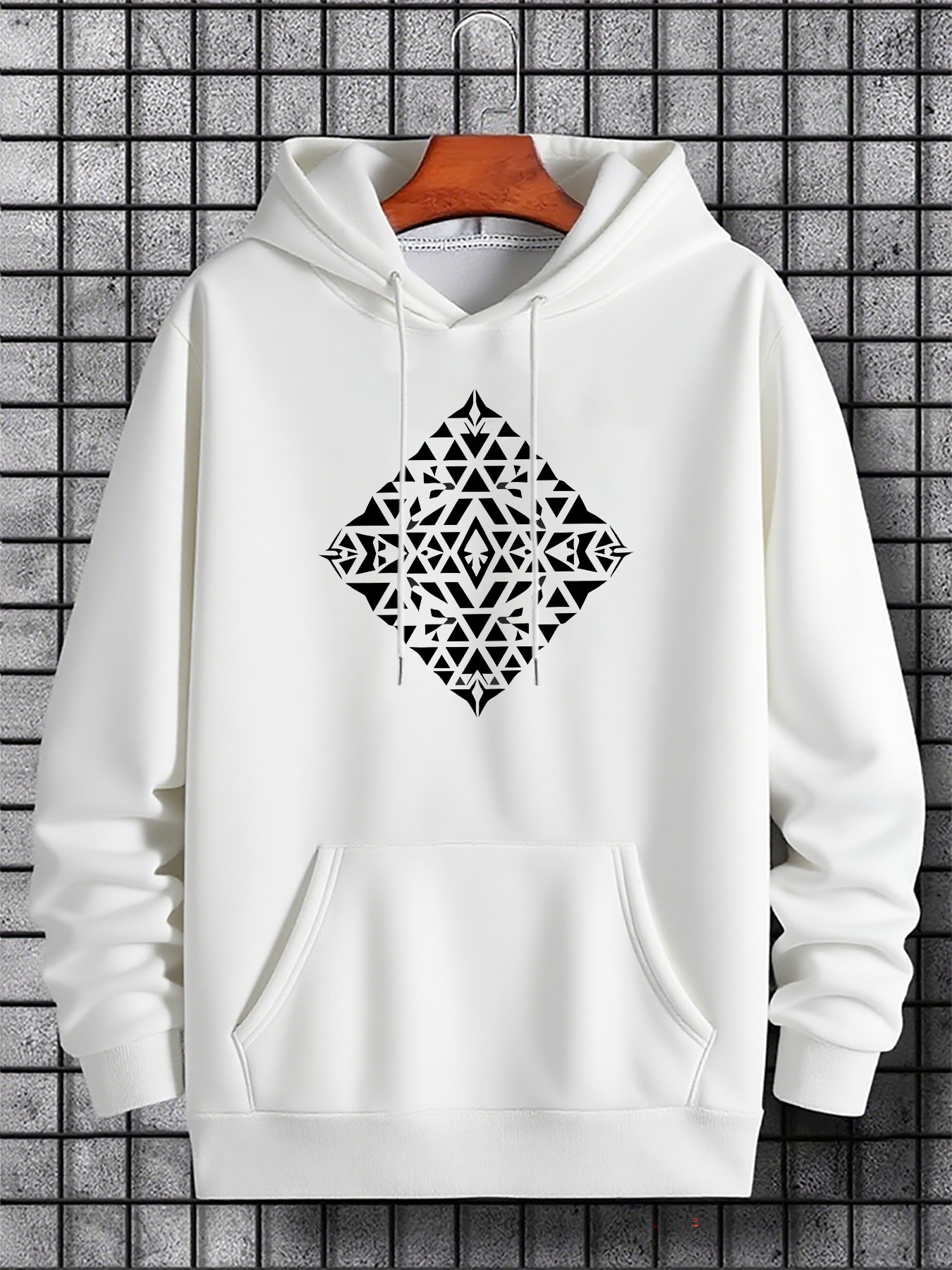 Men's Graphic Hoodie Abstract Ethnic Style Pattern In Geometric Diamond Shape Hoodie