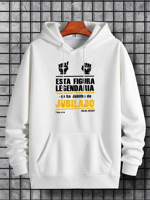 Men's Graphic Hoodie Legendary figure锛?Spanish text锛?fist print