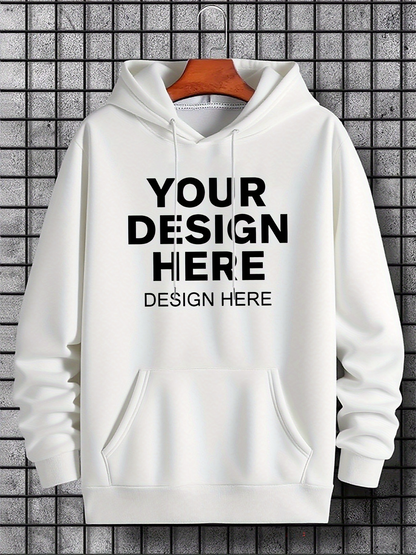 Men's Graphic Hoodie Your Design Here Modern Bold Black Text Hoodie