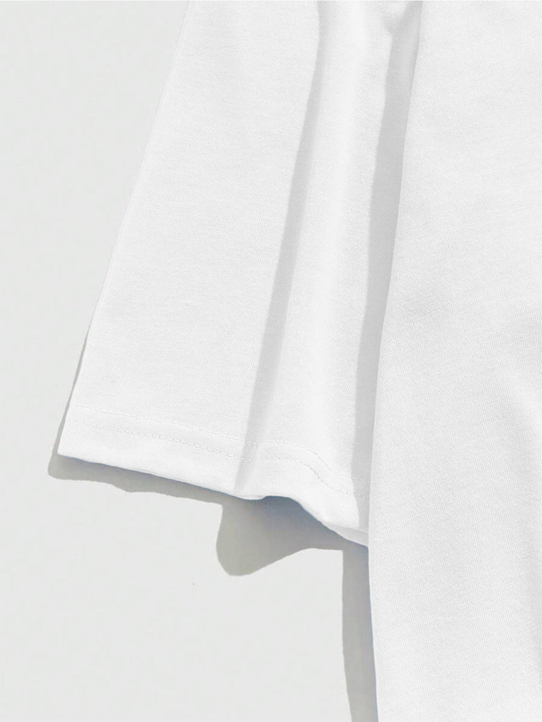 Men's Graphic T-Shirt Minimal Geometric Lines With Palm Tree And Flying Bird